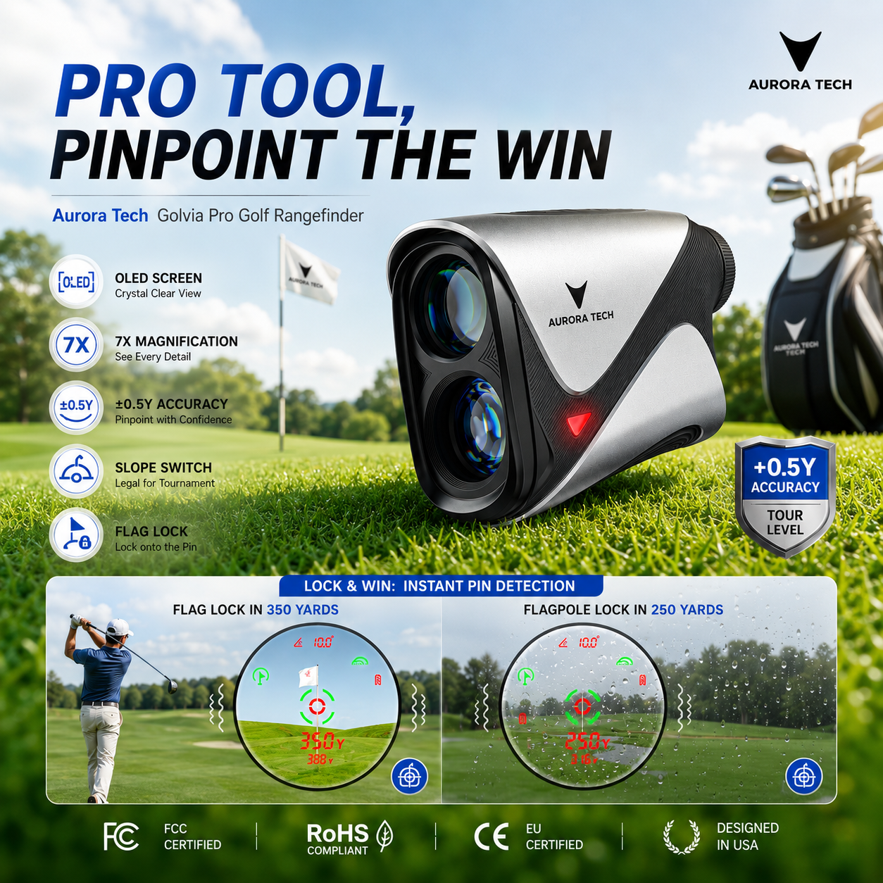 Golvia Pro Range Finder Golf 1200 Yards